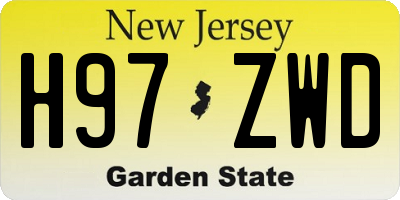NJ license plate H97ZWD