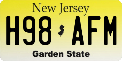 NJ license plate H98AFM