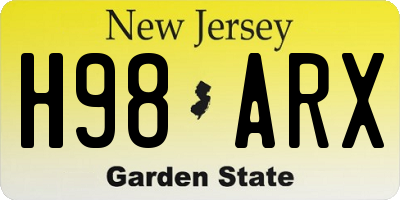 NJ license plate H98ARX