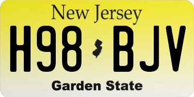 NJ license plate H98BJV