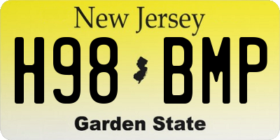 NJ license plate H98BMP