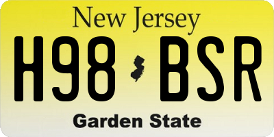 NJ license plate H98BSR