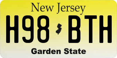 NJ license plate H98BTH