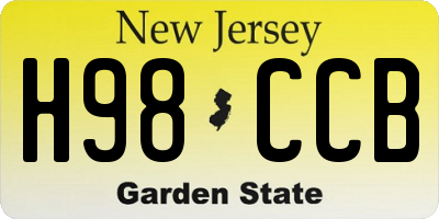 NJ license plate H98CCB