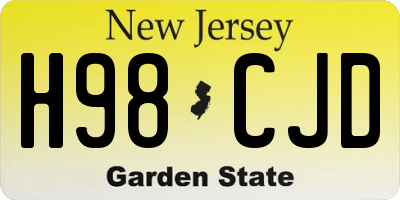 NJ license plate H98CJD