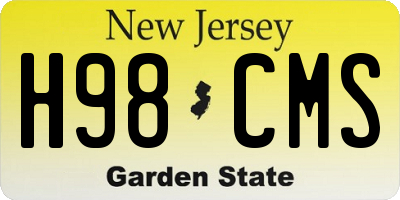 NJ license plate H98CMS