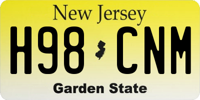 NJ license plate H98CNM