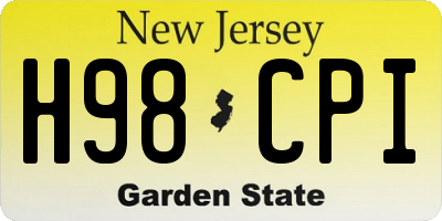 NJ license plate H98CPI