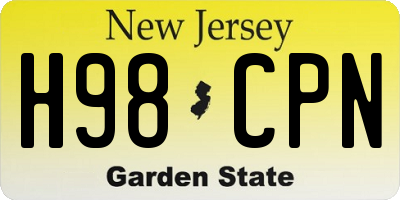 NJ license plate H98CPN