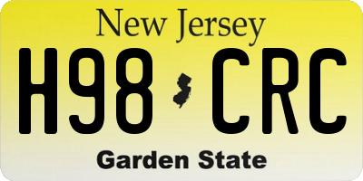 NJ license plate H98CRC