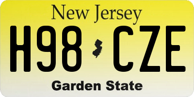 NJ license plate H98CZE