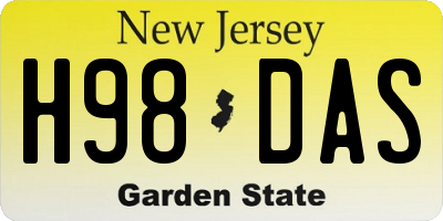 NJ license plate H98DAS