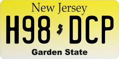 NJ license plate H98DCP