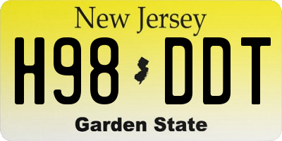 NJ license plate H98DDT