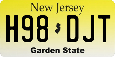 NJ license plate H98DJT