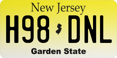 NJ license plate H98DNL