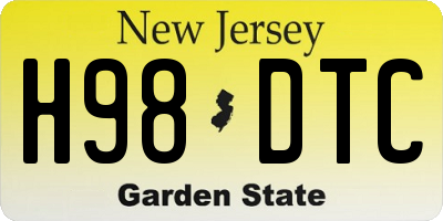 NJ license plate H98DTC