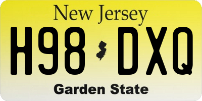NJ license plate H98DXQ