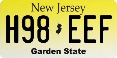 NJ license plate H98EEF