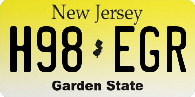 NJ license plate H98EGR