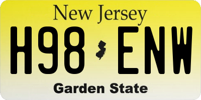NJ license plate H98ENW