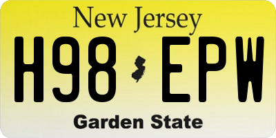 NJ license plate H98EPW