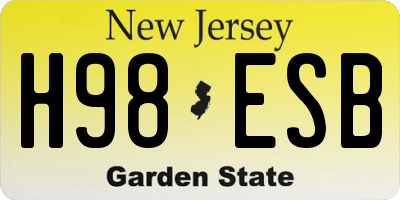 NJ license plate H98ESB