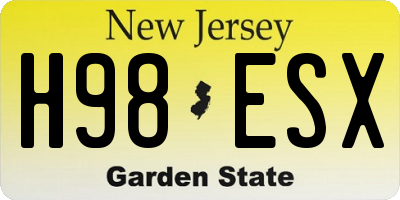 NJ license plate H98ESX