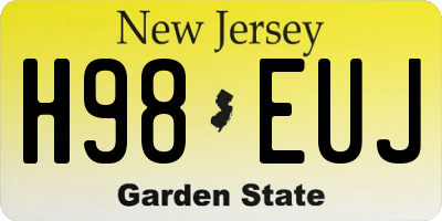 NJ license plate H98EUJ