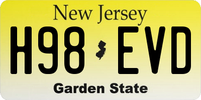 NJ license plate H98EVD