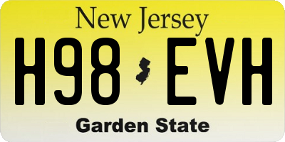 NJ license plate H98EVH