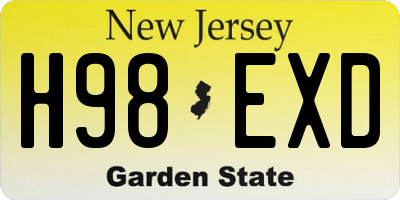 NJ license plate H98EXD