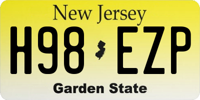 NJ license plate H98EZP