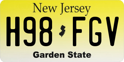 NJ license plate H98FGV