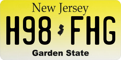 NJ license plate H98FHG