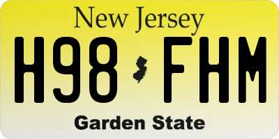 NJ license plate H98FHM