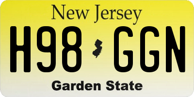 NJ license plate H98GGN