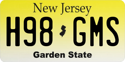 NJ license plate H98GMS