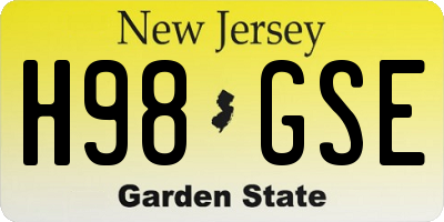 NJ license plate H98GSE