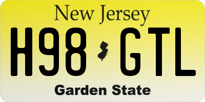NJ license plate H98GTL