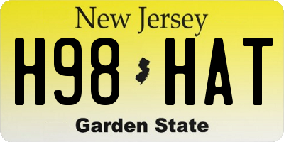 NJ license plate H98HAT