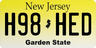 NJ license plate H98HED