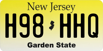 NJ license plate H98HHQ