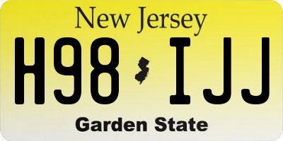 NJ license plate H98IJJ