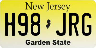NJ license plate H98JRG