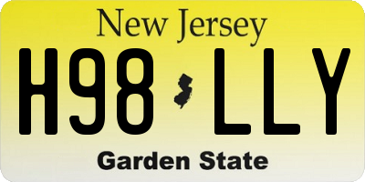 NJ license plate H98LLY