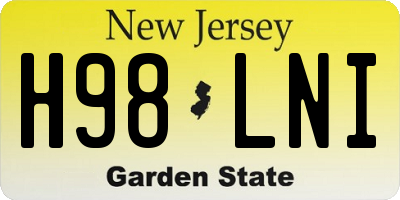 NJ license plate H98LNI