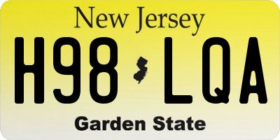 NJ license plate H98LQA
