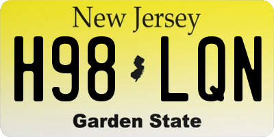 NJ license plate H98LQN