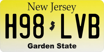 NJ license plate H98LVB